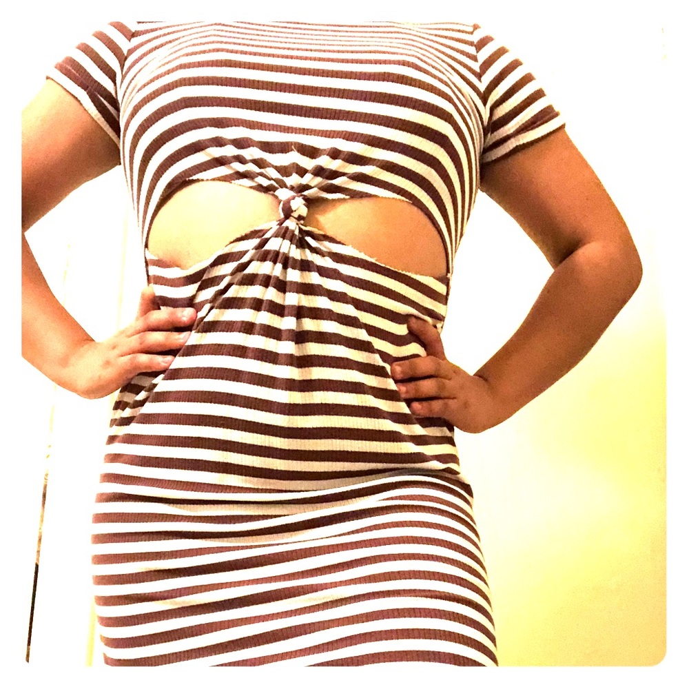 stripped dress with cuts
